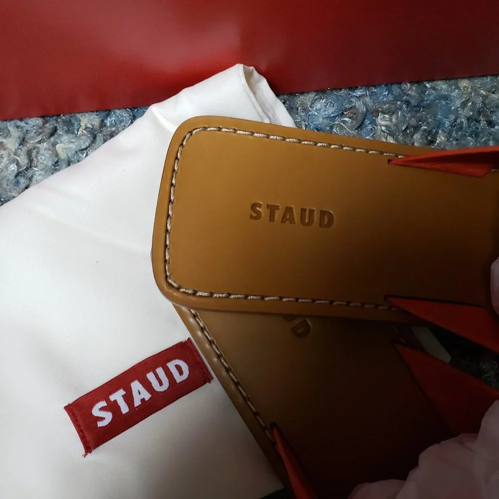 NIB STAUD Lei Leather Flip Flop Sandals Hawaiian Red - Picture 3 of 6